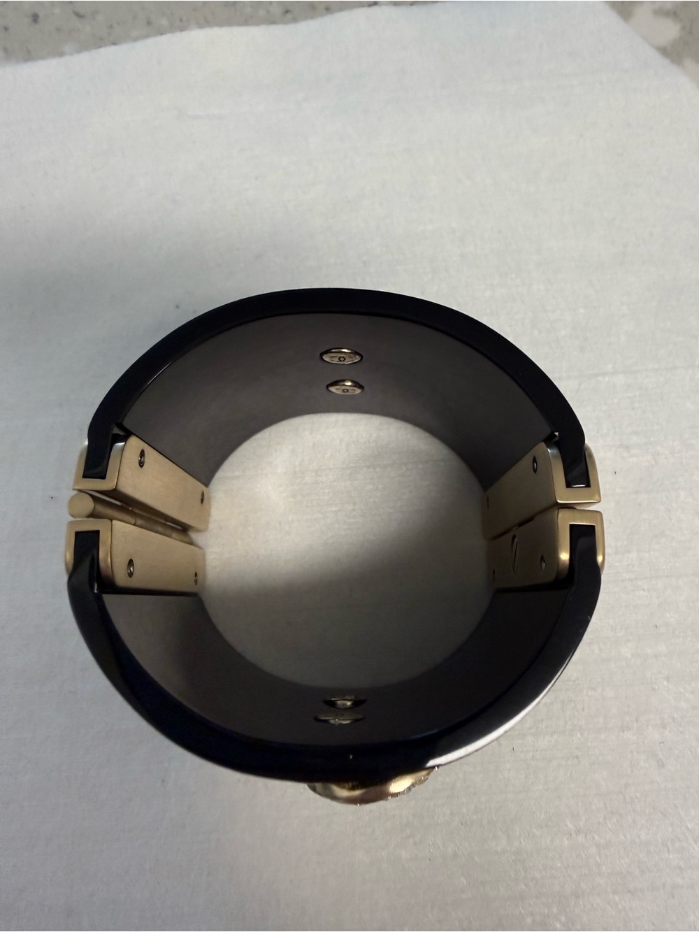 100% Authentic Chanel Crystal-Embellished Black Cuff Bracelet - Picture 8 of 14